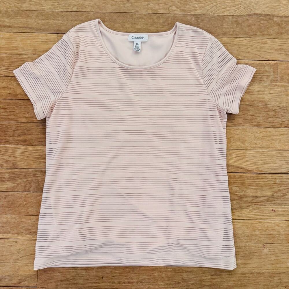 Calvin Klein women's short sleeve ribbed crewneck blouse shirt top | medium
b11